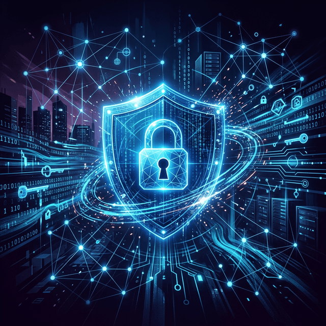 Digital security shield illustration