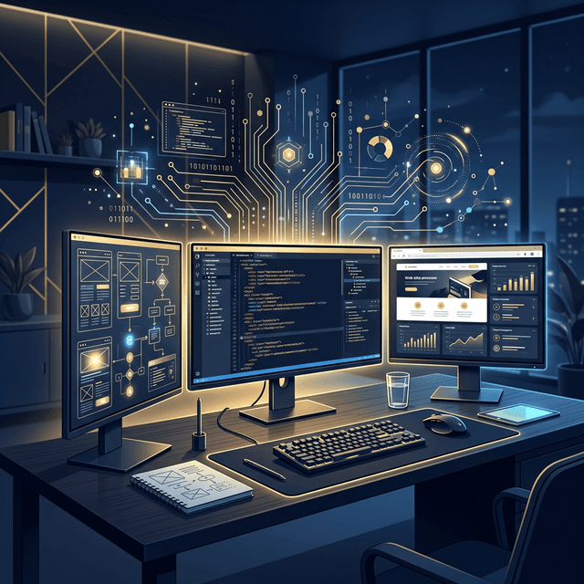 A modern web development workspace